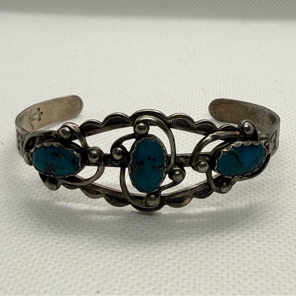 Vintage Bell Trading Post Native American Sterling Silver Turquoise
